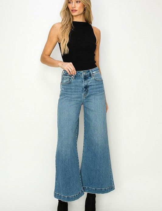 HIGH RISE CROP PALAZZO JEANS