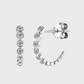 Inlaid Moissanite 925 Sterling Silver C-Hoop Earrings