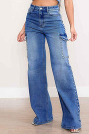 Pearl High-Rise Wide Leg Cargo Jeans Jeans