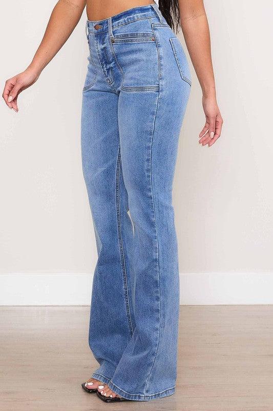 Square Pocket Bootcut Jeans Bottoms