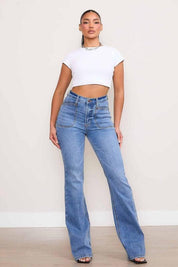 Square Pocket Bootcut Jeans Bottoms