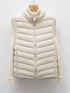 Quilted Zip Up Turtleneck Vest Coat - DAVERRI FASHIONS
