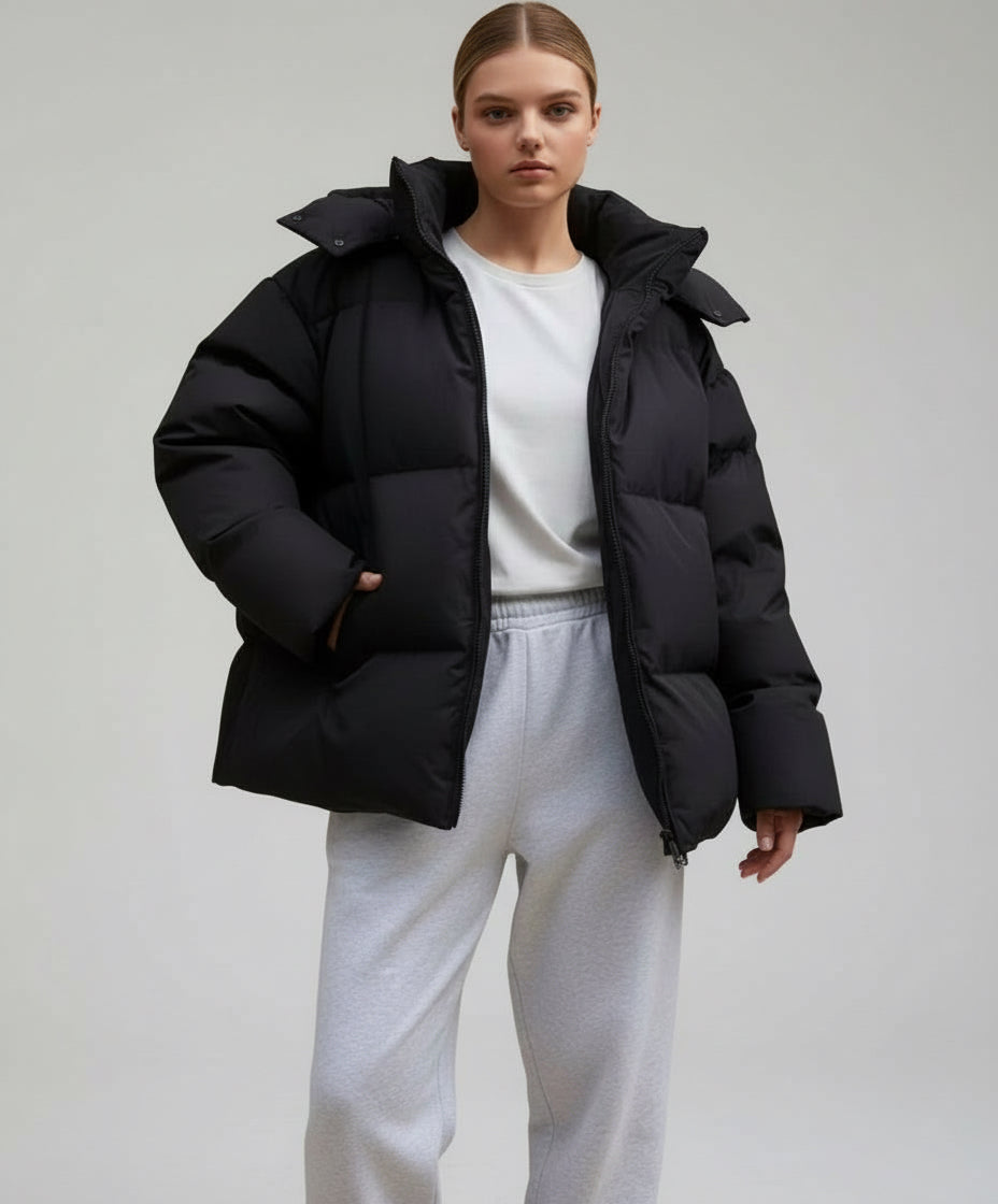 Daverri Fashions Pocketed Zip Up Hooded Puffer Jacket