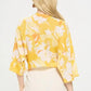 Renee C Yellow Front Twist Floral Top - DAVERRI FASHIONS