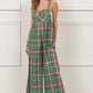 BiBi Multi Color Check Plaid Overall JADE PINK L Overalls