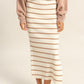 HYFVE Side Slit Striped Bodycon Sweater Skirt - DAVERRI FASHIONS