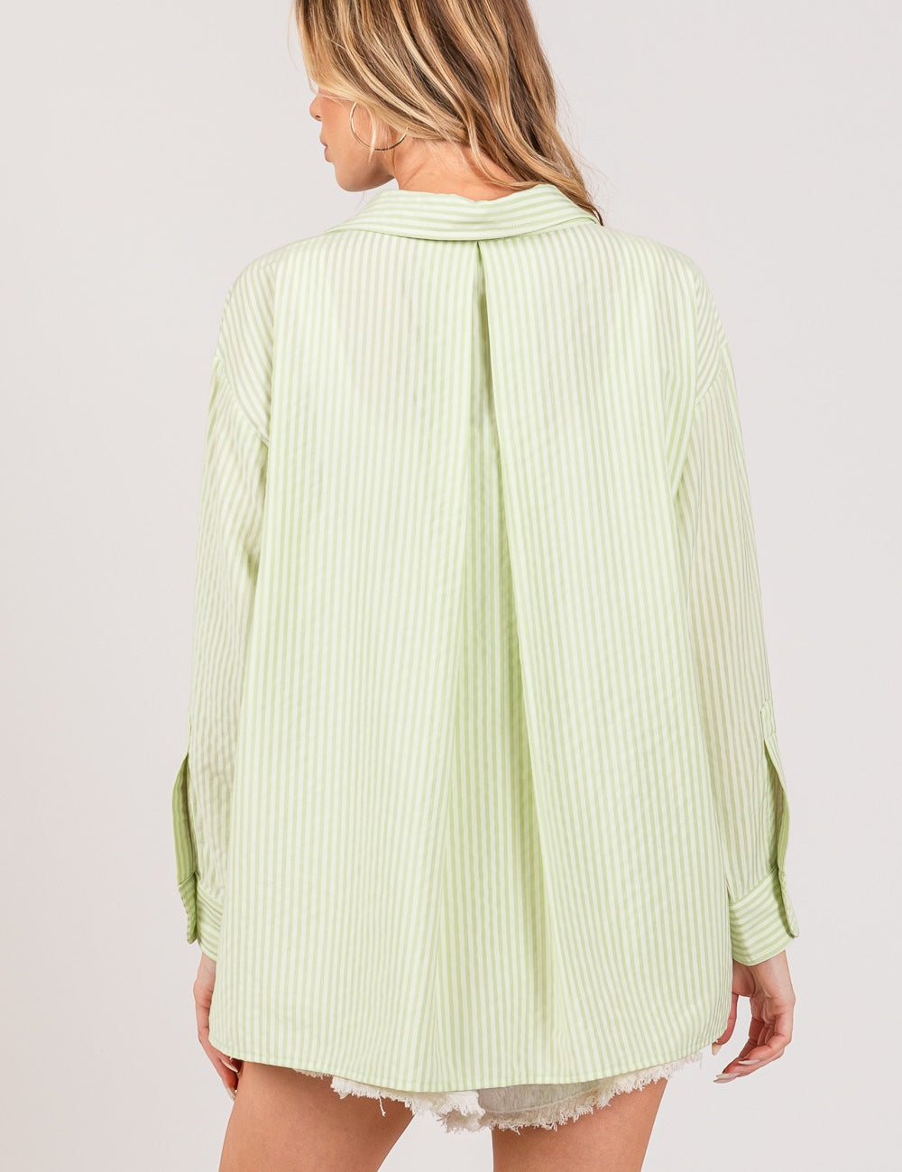 SAGE + FIG Striped Button Up Long Sleeve Shirt