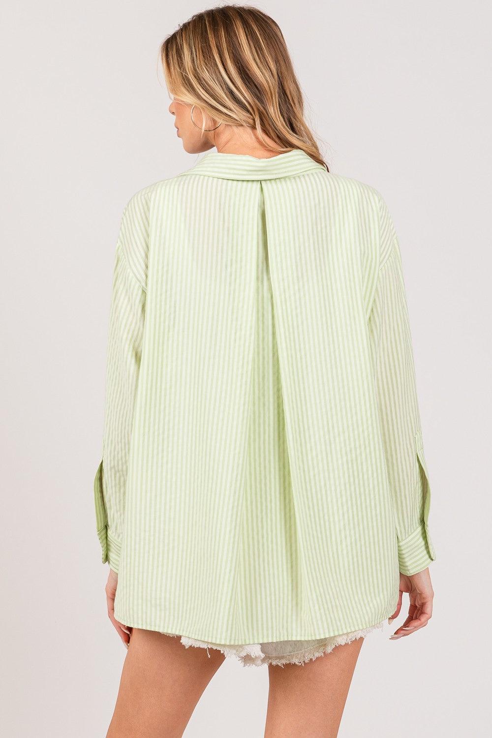 SAGE + FIG Striped Button Up Long Sleeve Shirt Shirts
