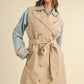 MABLE Layered Look Trench Coat With Denim Jacket Taupe