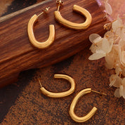 Titanium Steel Gold-Plated Earrings | Earrings Daverri Fashions
