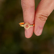 Sun Shape 18K Gold-Plated Ring | Rings Daverri Fashions