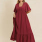 Plus Size Lace Detail Flutter Sleeve Maxi Dress - DAVERRI FASHIONS