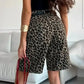 Leopard Print High-Waisted Denim Shorts - DAVERRI FASHIONS
