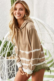 BiBi Drawstring Tie-Dye French Terry Hoodie | Hoodies Daverri Fashions