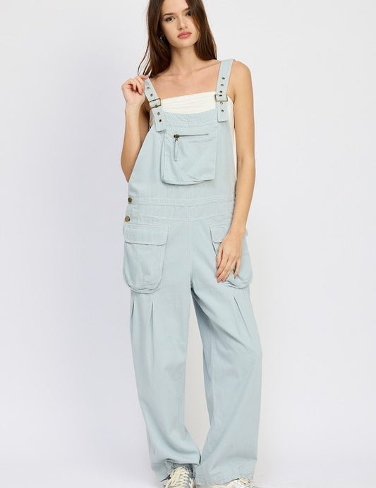 Oversized Cargo Overalls DUSTY BLUE Overalls