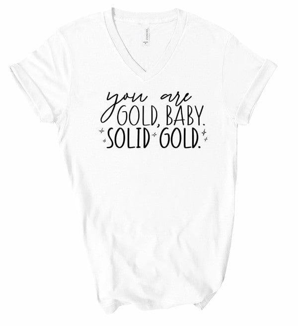 Women's Your Are Gold V-Neck Graphic Tee White Graphic Tees