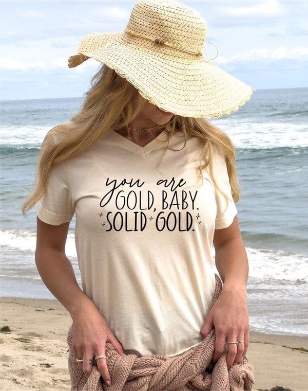 Women's Your Are Gold V-Neck Graphic Tee Cream Graphic Tees