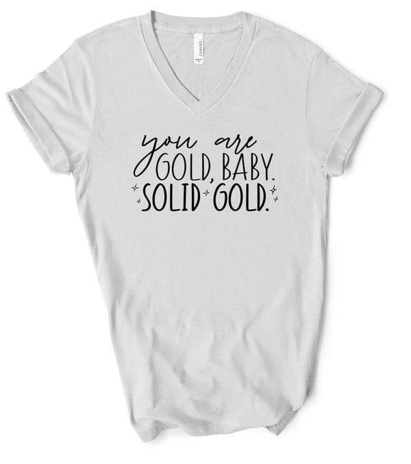 Women's Your Are Gold V-Neck Graphic Tee Silver Graphic Tees