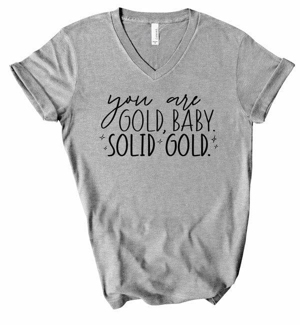 Women's Your Are Gold V-Neck Graphic Tee Oxford Grey Graphic Tees