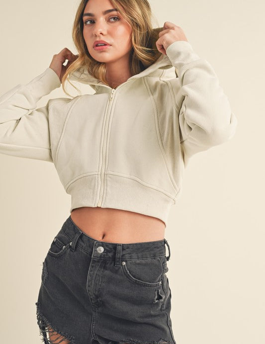 BONE Aemi + Co Cropped Hooded Jacket | Jackets Daverri Fashions
