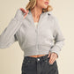 Aemi + Co Cropped Hooded Jacket HEATHER GRAY Jackets