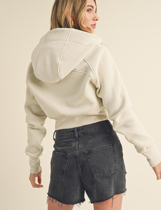 Aemi + Co Cropped Hooded Jacket | Jackets Daverri Fashions