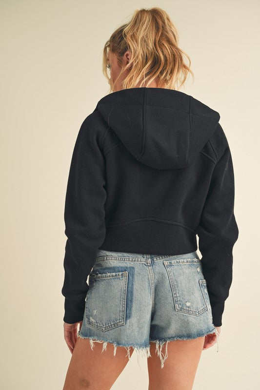 Aemi + Co Cropped Hooded Jacket Jackets