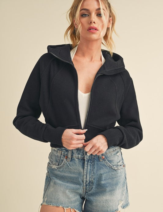 Aemi + Co Cropped Hooded Jacket | Jackets Daverri Fashions