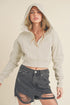 Aemi + Co Cropped Hooded Jacket HEATHER BONE Jackets