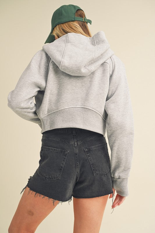 Aemi + Co Cropped Hooded Jacket Jackets
