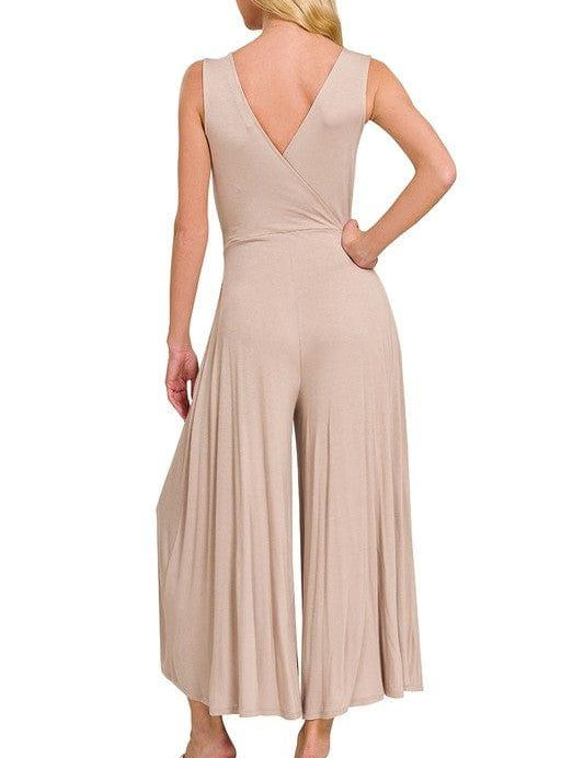 Surplice Neckline Sleeveless Jumpsuit Jumpsuits