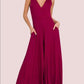 Surplice Neckline Sleeveless Jumpsuit CABERNET XL Jumpsuits