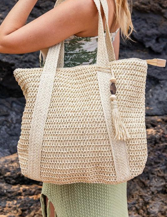 Izola Carry All Tassel Tote Straw OneSize