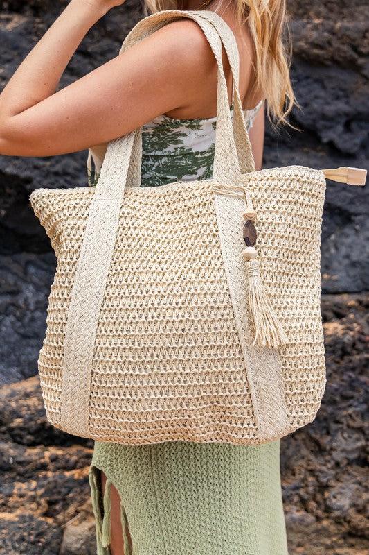 Izola Carry All Tassel Tote Straw OneSize