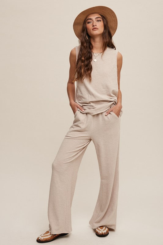 Soft Knit Tank and Sweat Pant Set Loungewear Sets