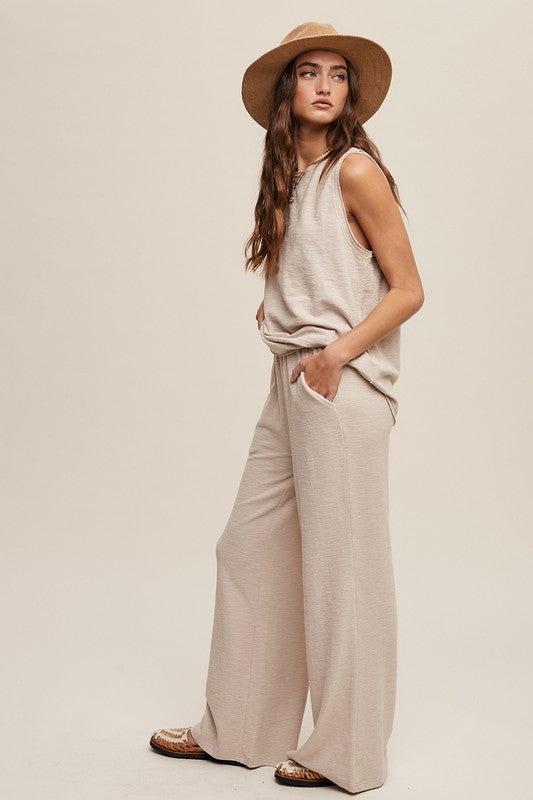 Soft Knit Tank and Sweat Pant Set Loungewear Sets