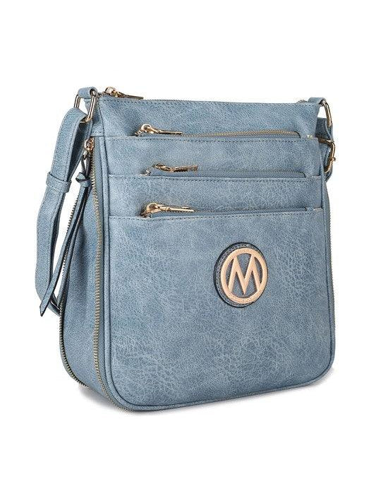 MKF Salome Expandable Crossbody Bag by Mia K Denim One Size Handbags