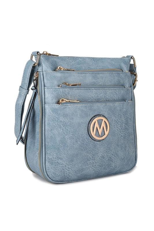 MKF Salome Expandable Crossbody Bag by Mia K Denim One Size Handbags