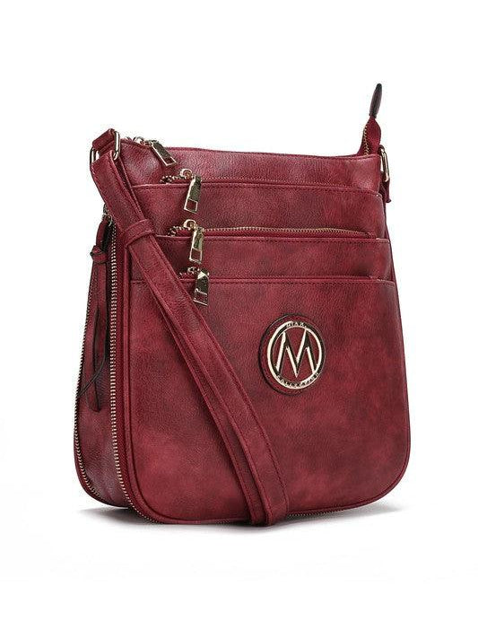 MKF Salome Expandable Crossbody Bag by Mia K Burgundy One Size Handbags