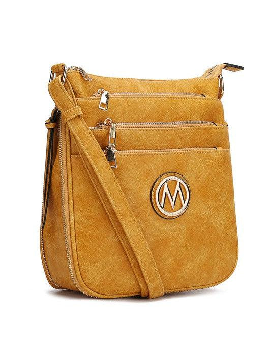 MKF Salome Expandable Crossbody Bag by Mia K Mustard One Size Handbags