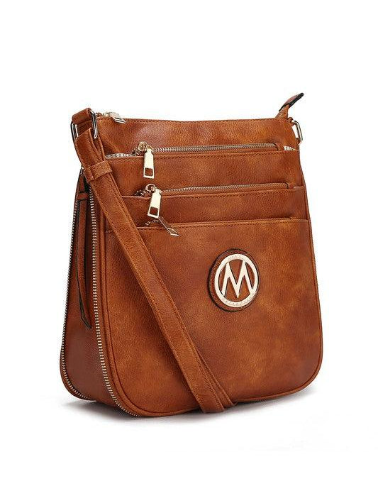 MKF Salome Expandable Crossbody Bag by Mia K Cognac Brown One Size Handbags