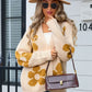 Flower Open Front Long Sleeve Cardigan - DAVERRI FASHIONS