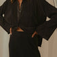 Button Up Long Sleeve Top and Pants Set - DAVERRI FASHIONS