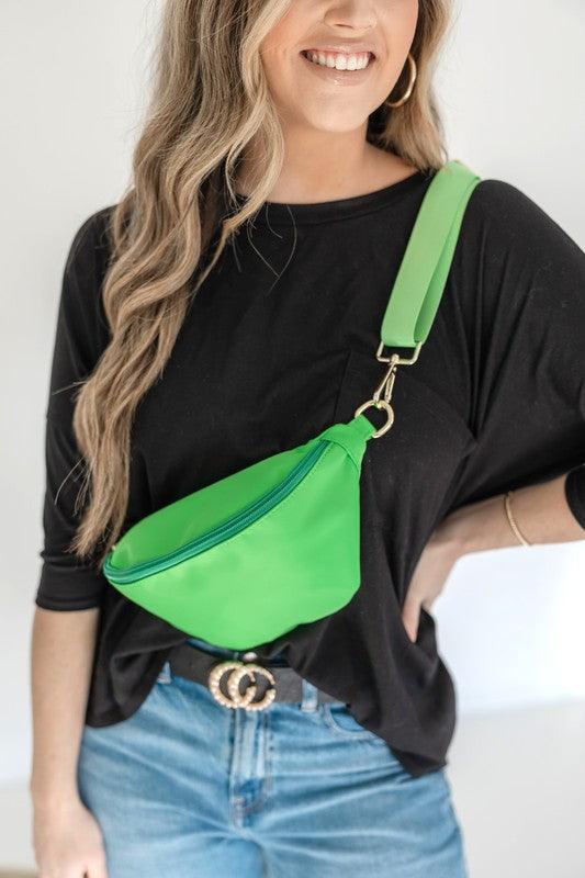 Colorful Nylon Crossbody Bag Green OS Handbags