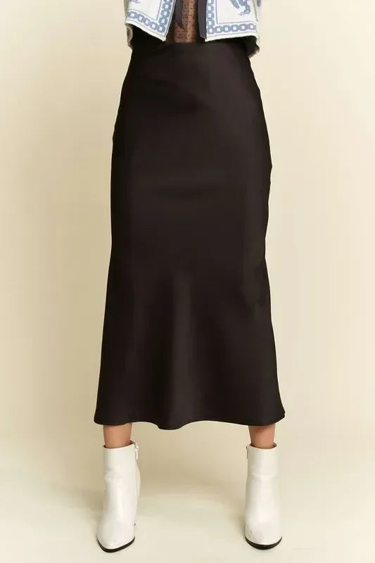 Davi & Dani High Waist Midi Skirt - DAVERRI FASHIONS