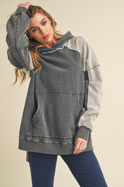 CHARCOAL S Deb Washed Oversized Hoodie | Hoodies Daverri Fashions