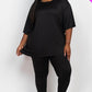 Plus Size Oversize T-Shirt & Leggings Set Black Outfit Sets