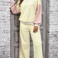 Color Block Round Neck Top and Pants Set - DAVERRI FASHIONS