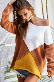 BiBi Color Block Geometric Sweater | Sweaters Daverri Fashions