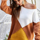 BiBi Color Block Geometric Sweater - DAVERRI FASHIONS
